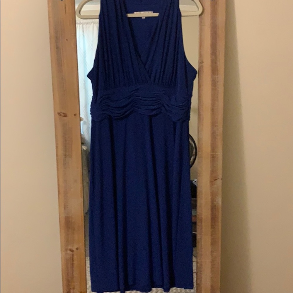 Evan Picone royal blue sleeveless dress, size 16